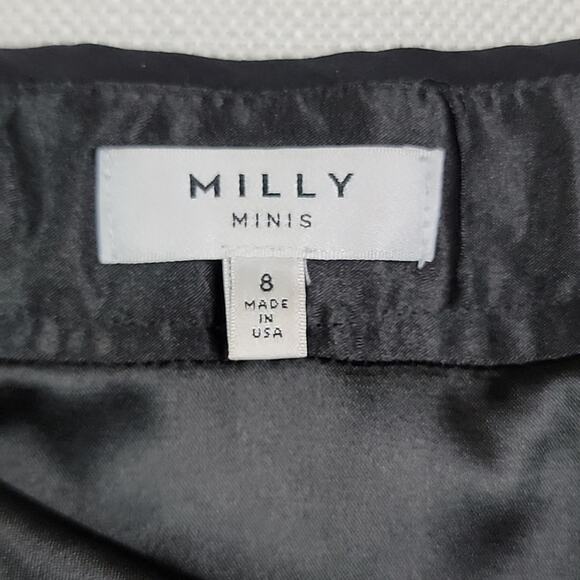 Milly Minis Animal Print Zebra Stripes Silver Sequins Black Velvet Mini Skirt 8 - Picture 9 of 13